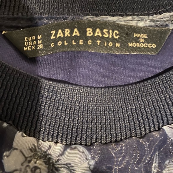 Zara basics floral sheer crew neck top. Size m/l - Picture 5 of 6
